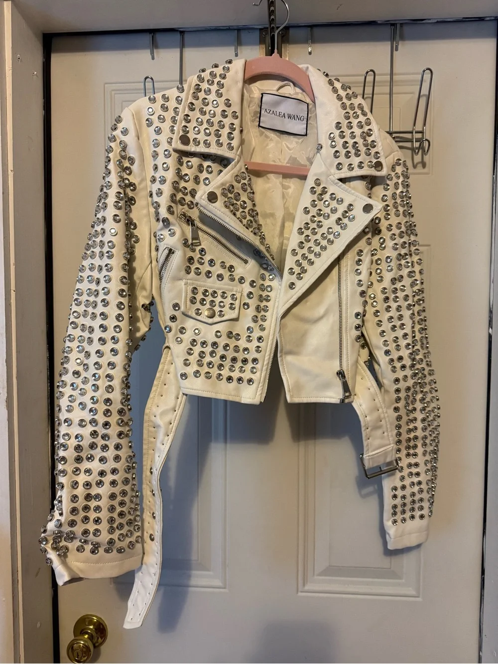 Crop moto jacket with jewels - Picture 1 of 1